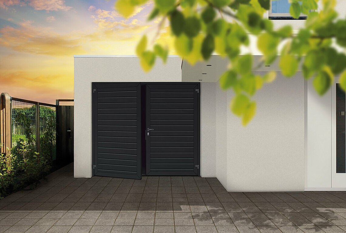 Garagen-Sektionaltor in dark grey